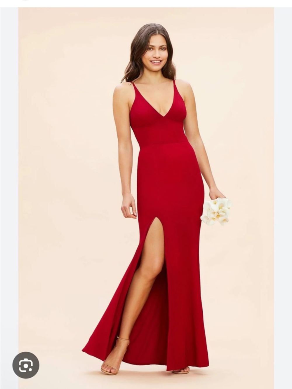 Dress The Population Iris Red Gown Slit Small Full Length Formal Wedding Prom